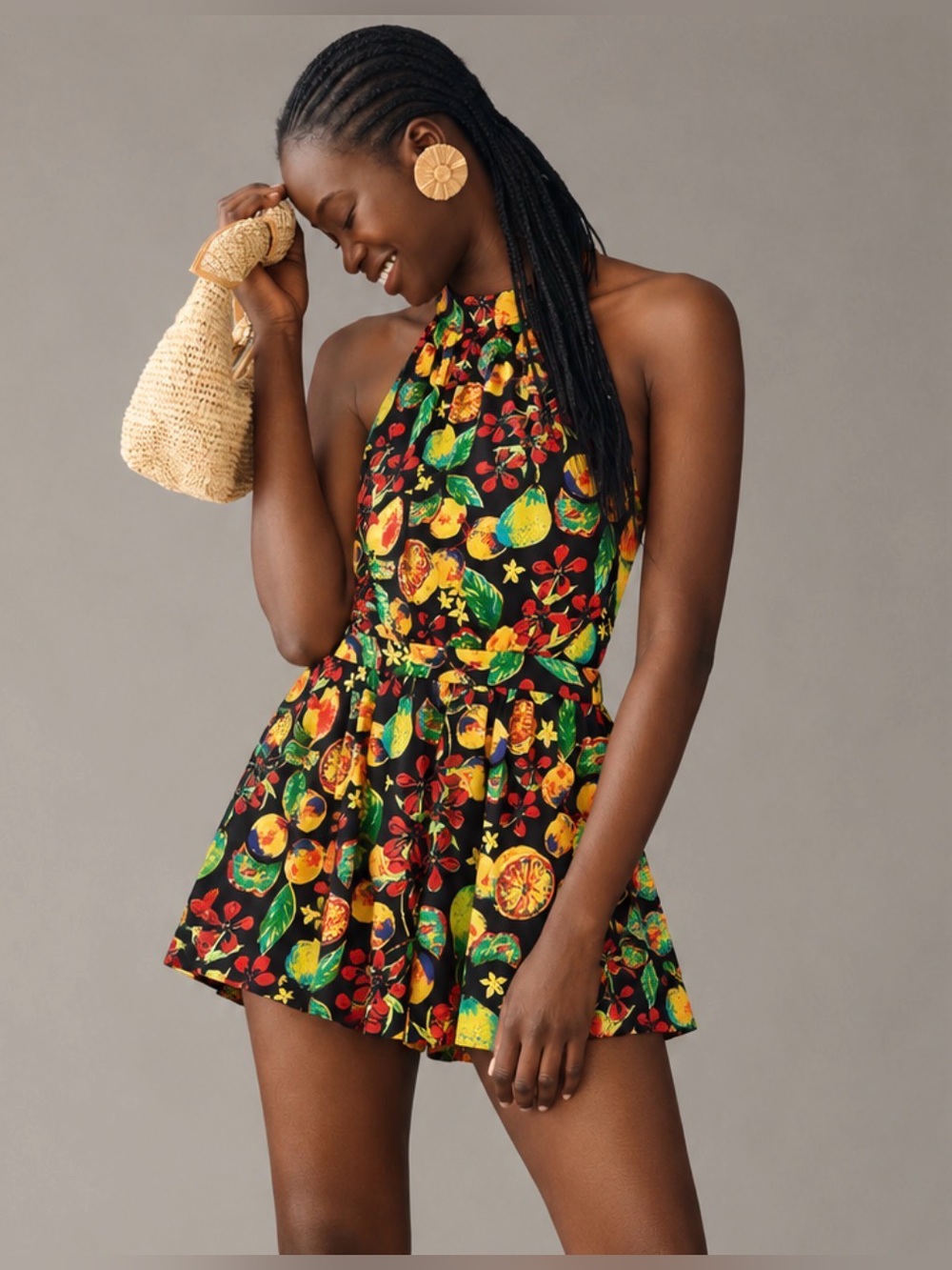 🍊 Free People Coral Tides Romper – NWT Size Small Open Back Halter 🍊 NWT